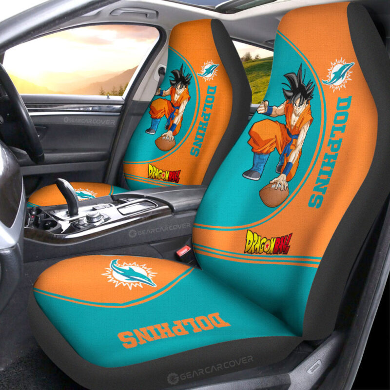 Miami Dolphins Car Seat Covers Goku Car Accessories For Fans