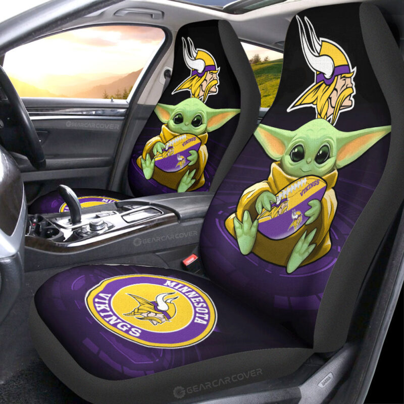 Minnesota Vikings Car Seat Covers Baby Yoda Car Accessories For Fan