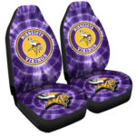 Minnesota Vikings Car Seat Covers Custom Tie Dye Car Accessories