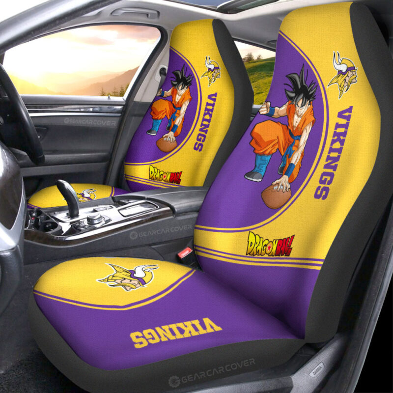 Minnesota Vikings Car Seat Covers Goku Car Accessories For Fans