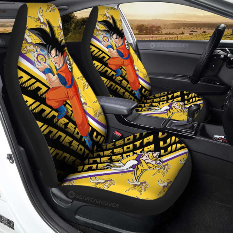 Minnesota Vikings Car Seat Covers Goku Car Accessories For Fans