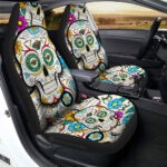 Minnesota Wild Car Seat Covers Custom Sugar Skull Car Accessories