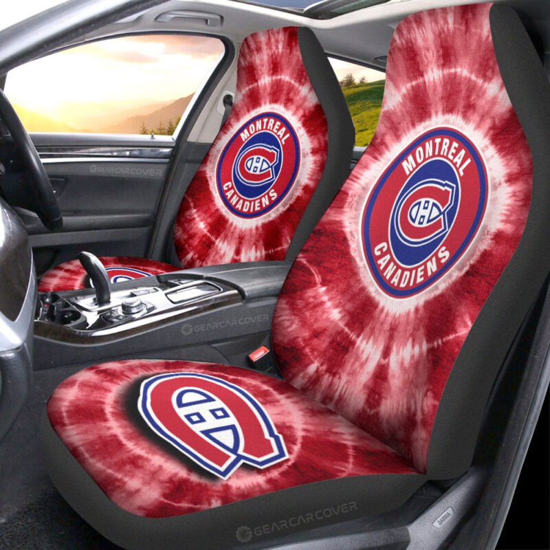 Montreal Canadiens Car Seat Covers Custom Tie Dye Car Accessories