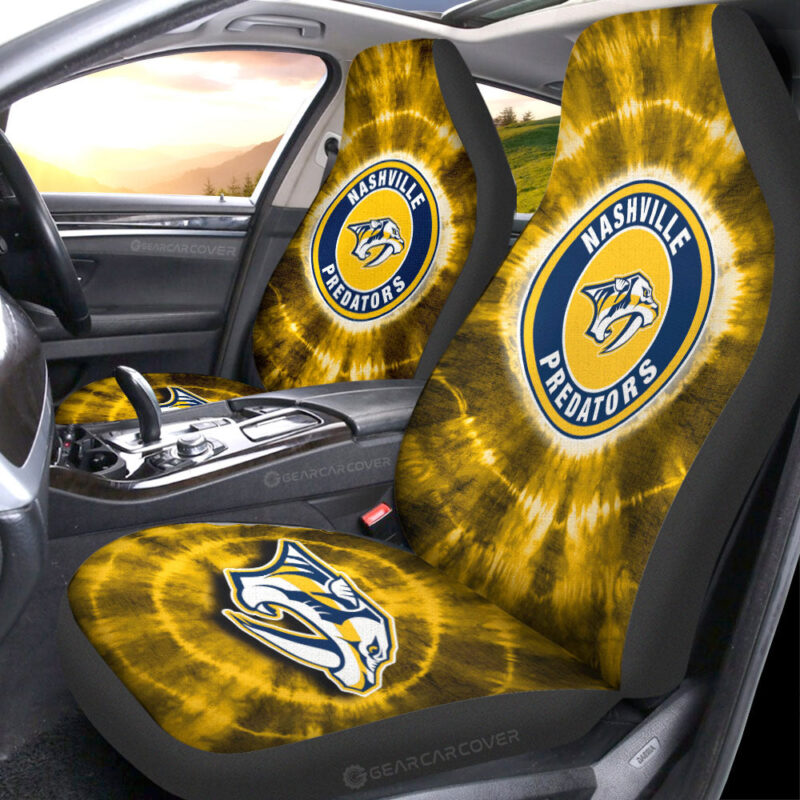 Nashville Predators Car Seat Covers Custom Tie Dye Car Accessories