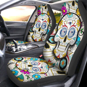 New England Patriots Car Seat Covers Custom Sugar Skull Car Accessories