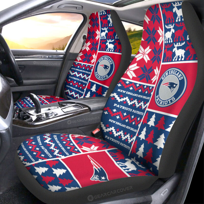 New England Patriots Car Seat Covers Custom Ugly Style Car Accessories