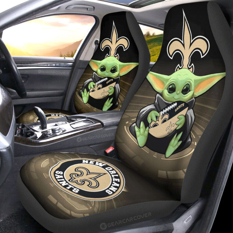 New Orleans Saints Car Seat Covers Baby Yoda Car Accessories For Fan