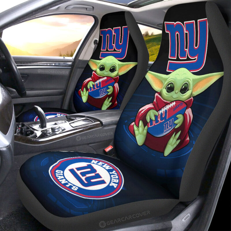 New York Giants Car Seat Covers Baby Yoda Car Accessories For Fan