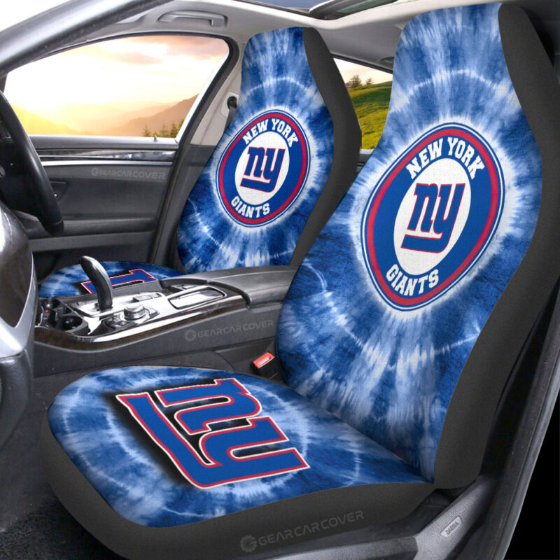 New York Giants Car Seat Covers Custom Tie Dye Car Accessories