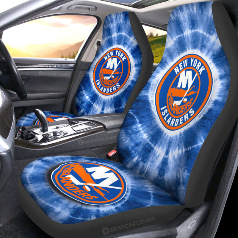 New York Islanders Car Seat Covers Custom Tie Dye Car Accessories