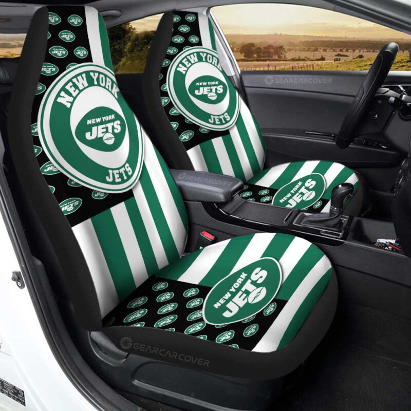 New York Jets Car Seat Covers Custom US Flag Style