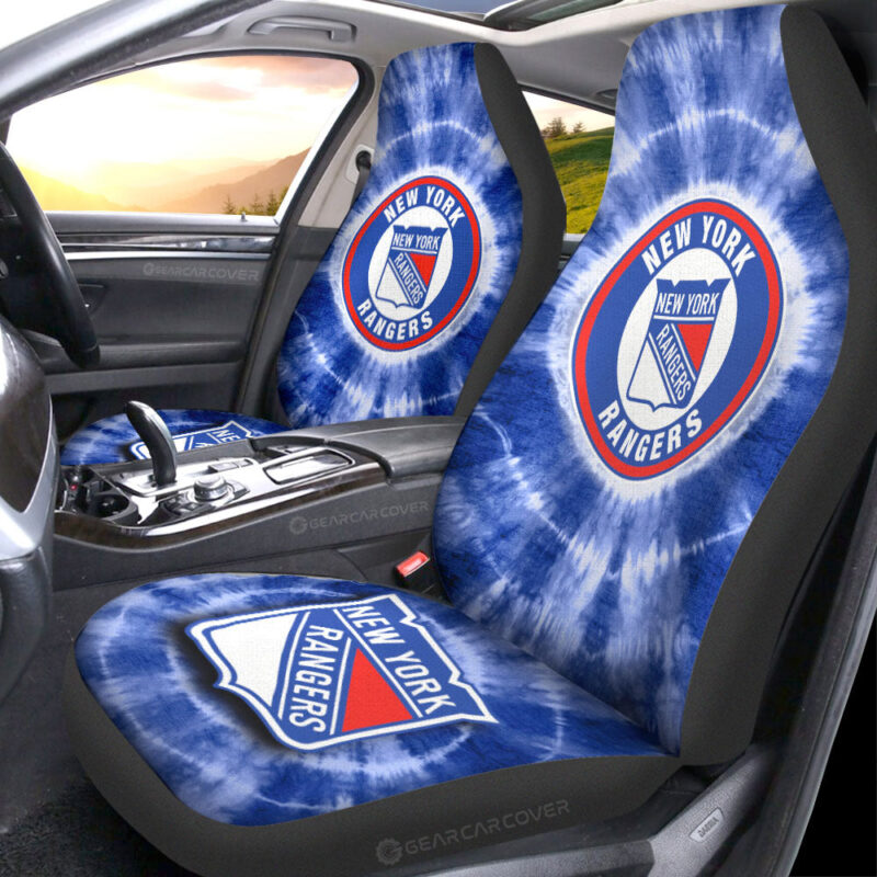 New York Rangers Car Seat Covers Custom Tie Dye Car Accessories