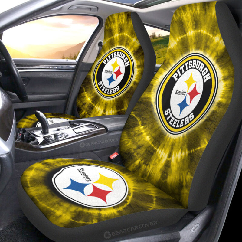 Pittsburgh Steelers Car Seat Covers Custom Tie Dye Car Accessories