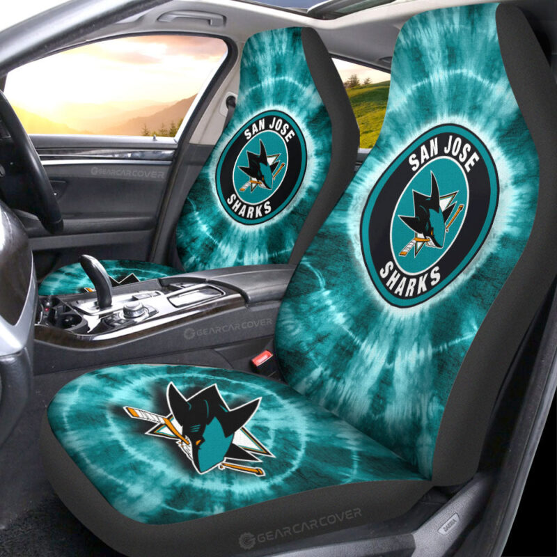 San Jose Sharks Car Seat Covers Custom Tie Dye Car Accessories