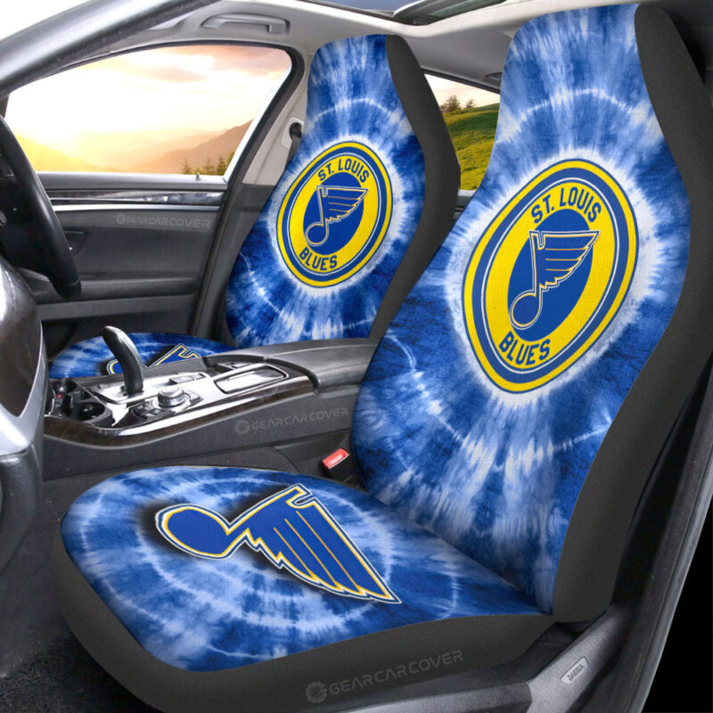 St Louis Blues Car Seat Covers Custom Tie Dye Car Accessories