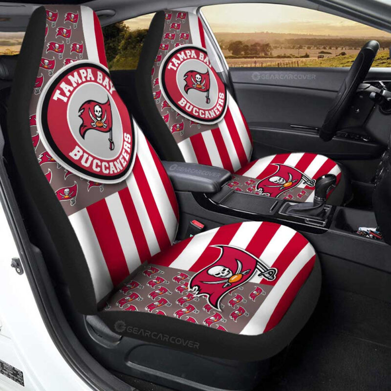 Tampa Bay Buccaneers Car Seat Covers Custom US Flag Style