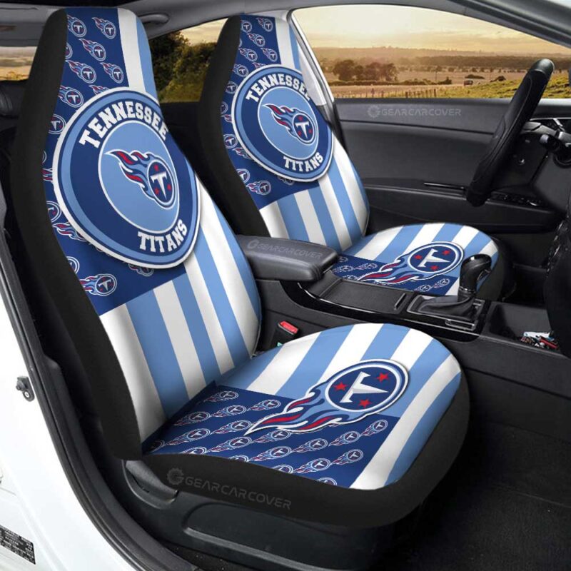 Tennessee Titans Car Seat Covers Custom US Flag Style