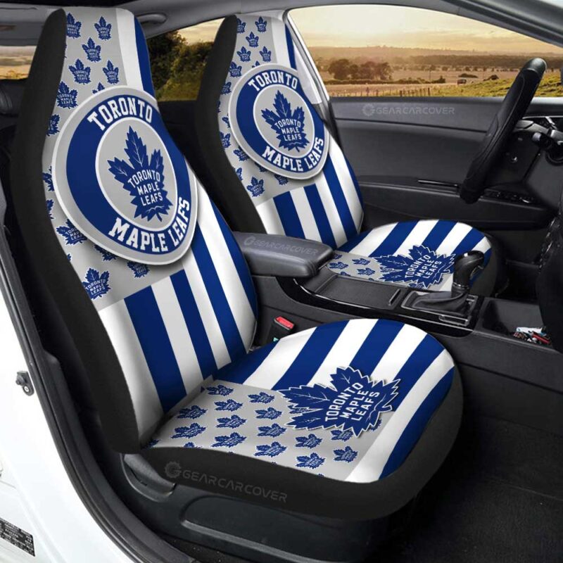 Toronto Maple Leafs Car Seat Covers Custom US Flag Style