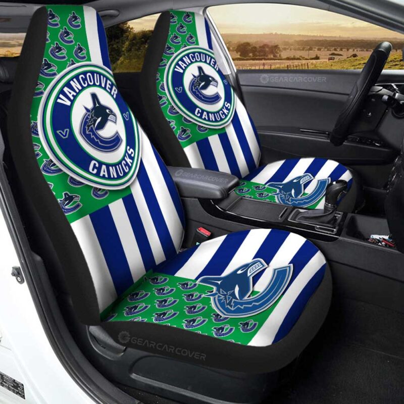 Vancouver Canucks Car Seat Covers Custom US Flag Style