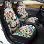 Washington Commanders Car Seat Covers Custom Sugar Skull Car Accessories