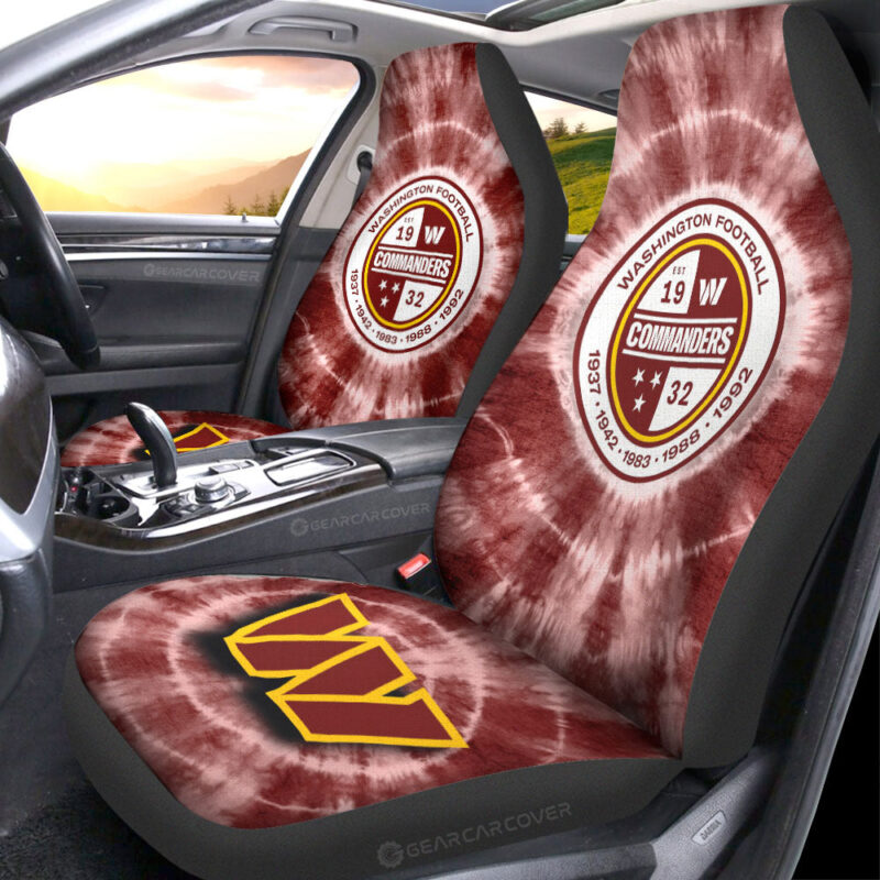 Washington Commanders Car Seat Covers Custom Tie Dye Car Accessories