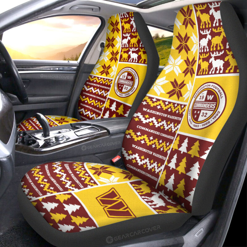 Washington Commanders Car Seat Covers Custom Ugly Style Car Accessories