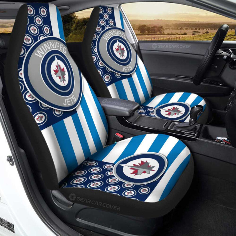 Winnipeg Jets Car Seat Covers Custom US Flag Style