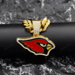 Arizona Cardinals Hip Hop Iced Out Bling Pendant Cuban Chain | Fashion Punk Cool Jewelry