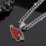 Arizona Cardinals Hip Hop Iced Out Bling Pendant Cuban Chain | Fashion Punk Cool Jewelry