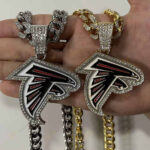 Atlanta Falcons Hip Hop Iced Out Bling Pendant Cuban Chain | Fashion Punk Cool Jewelry