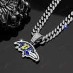 Baltimore Ravens Hip Hop Iced Out Bling Pendant Cuban Chain | Fashion Punk Cool Jewelry