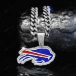 Buffalo Bills Hip Hop Iced Out Bling Pendant Cuban Chain | Fashion Punk Cool Jewelry