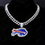 Buffalo Bills Hip Hop Iced Out Bling Pendant Cuban Chain | Fashion Punk Cool Jewelry
