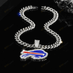 Buffalo Bills Hip Hop Iced Out Bling Pendant Cuban Chain | Fashion Punk Cool Jewelry
