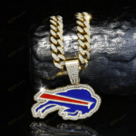 Buffalo Bills Hip Hop Iced Out Bling Pendant Cuban Chain | Fashion Punk Cool Jewelry