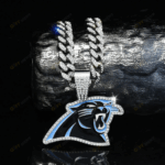 Carolina Panthers Hip Hop Iced Out Bling Pendant Cuban Chain | Fashion Punk Cool Jewelry
