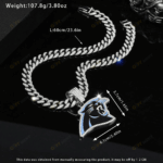 Carolina Panthers Hip Hop Iced Out Bling Pendant Cuban Chain | Fashion Punk Cool Jewelry