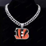 Cincinnati Bengals Hip Hop Iced Out Bling Pendant Cuban Chain | Fashion Punk Cool Jewelry