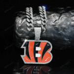 Cincinnati Bengals Hip Hop Iced Out Bling Pendant Cuban Chain | Fashion Punk Cool Jewelry