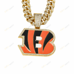 Cincinnati Bengals Hip Hop Iced Out Bling Pendant Cuban Chain | Fashion Punk Cool Jewelry