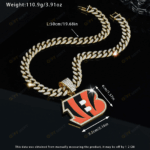 Cincinnati Bengals Hip Hop Iced Out Bling Pendant Cuban Chain | Fashion Punk Cool Jewelry