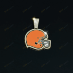 Cleveland Browns Hip Hop Iced Out Bling Pendant Cuban Chain | Fashion Punk Cool Jewelry