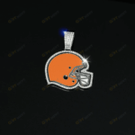 Cleveland Browns Hip Hop Iced Out Bling Pendant Cuban Chain | Fashion Punk Cool Jewelry