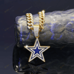 Dallas Cowboys Hip Hop Iced Out Bling Pendant Cuban Chain | Fashion Punk Cool Jewelry