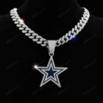 Dallas Cowboys Hip Hop Iced Out Bling Pendant Cuban Chain | Fashion Punk Cool Jewelry