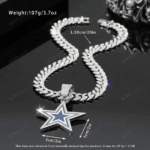 Dallas Cowboys Hip Hop Iced Out Bling Pendant Cuban Chain | Fashion Punk Cool Jewelry