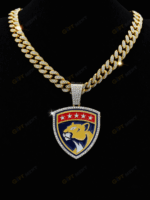 Florida Panthers Hip Hop Iced Out Bling Pendant Cuban Chain | Fashion Punk Cool Jewelry