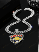 Florida Panthers Hip Hop Iced Out Bling Pendant Cuban Chain | Fashion Punk Cool Jewelry