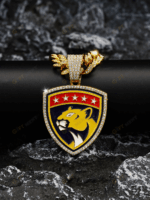 Florida Panthers Hip Hop Iced Out Bling Pendant Cuban Chain | Fashion Punk Cool Jewelry