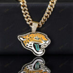 Jacksonville Jaguars Hip Hop Iced Out Bling Pendant Cuban Chain | Fashion Punk Cool Jewelry